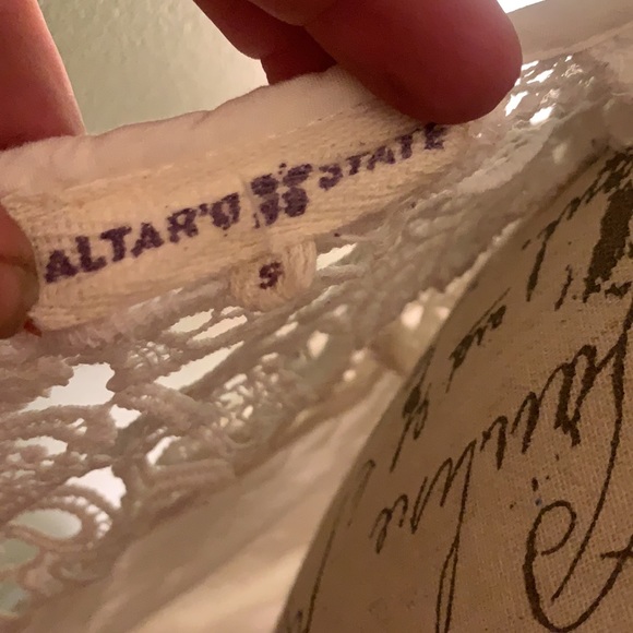 Beautiful shirt lace by altard state sz small white - Picture 9 of 9